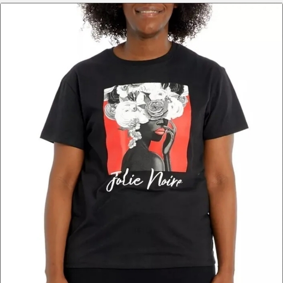 julie noire Tops - Jolie Noire Large Women's Black Is Beautiful Graphic Print Short Sleeve Tee